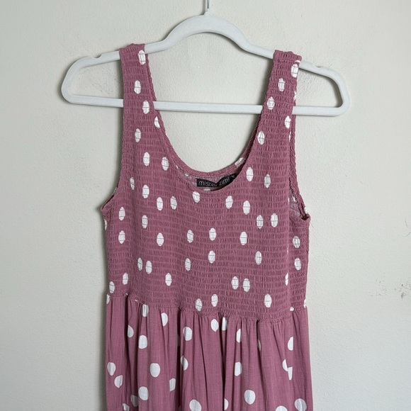 Mister Zimi Pink and White Polka Dot Midi Dress Size 14 - Picture 5 of 7